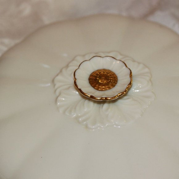 Lenox China Primrose Porcelain Lidded Serving Bowl Candy Dish 24k Gold Trim - Picture 2 of 4